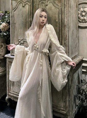 EVAN亿万【正版 |独家款】frejia希腊女神法式温柔连衣裙显瘦晨袍