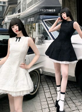 对版现货】千金名媛气质甜美少女蕾丝蓬蓬裙小礼服收腰抹胸连衣裙