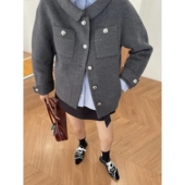 「格雷系少女」Marche中性风简约毛呢西装 孤品限量款 正版 宽松外套