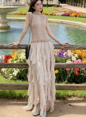 EVAN【正版顶配●None】度假风设计感显瘦针织裙长款不规则连衣裙