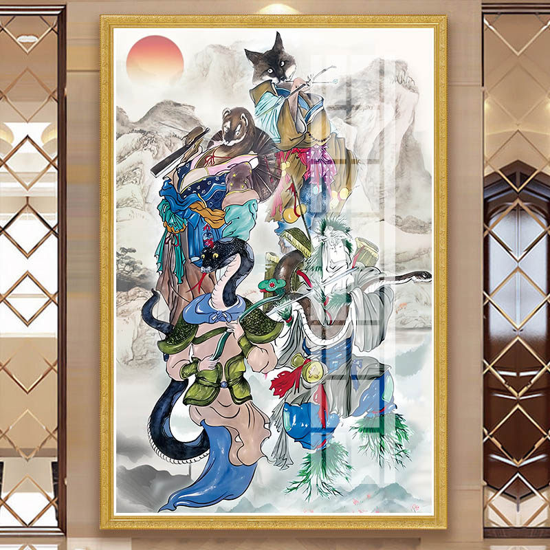 十字绣胡黄常蟒新款客厅家用狐黄常莽蛇狐狸黄鼠狼贴满砖5d钻石画