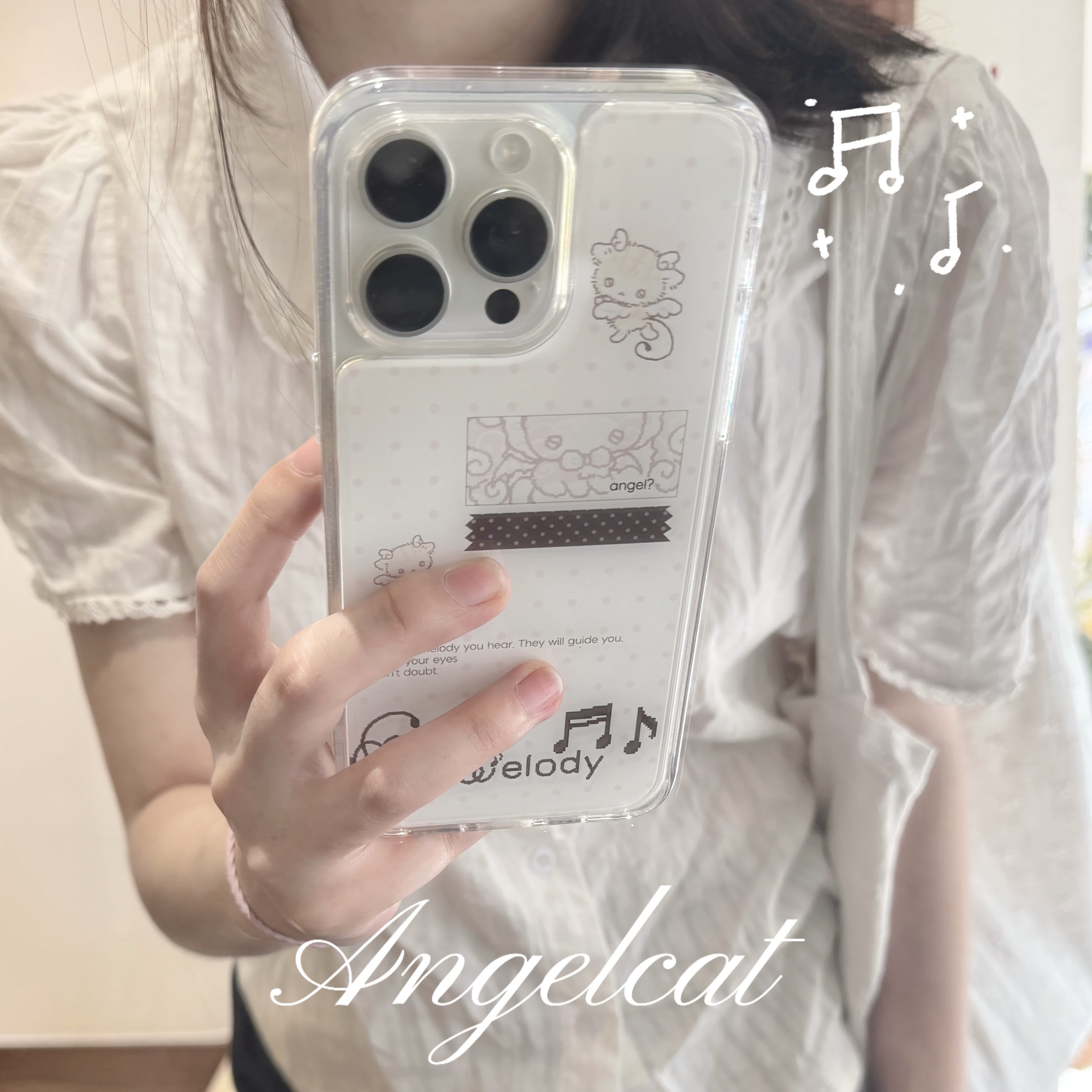 日系ins风咖啡甜猫咪透明手机壳