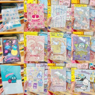 现货日本三丽鸥库洛米美乐蒂玉桂狗A4文件夹办公试卷收纳L型文件