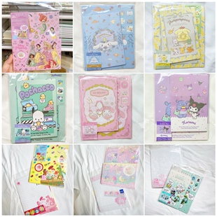 现货日本Sanrio信封信纸贴纸套装三丽鸥哆啦A梦Kitty玉桂狗库洛米