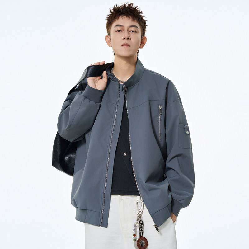 春秋棒球服男女休闲夹克上衣纯色外套A321-J7925-P68,男装夹克,电商A321