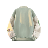 现货春秋棒球服外套男女刺绣PU休闲宽松百搭夹克A321-J9955-P90，男装夹克，电商A321