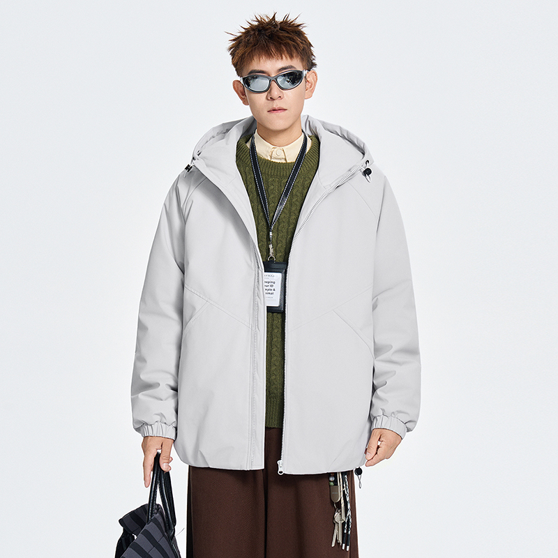 冬季纯色连帽休闲棉衣宽松百搭纯色棉服外套A321-MY8850-P90，男装棉衣，电商A321
