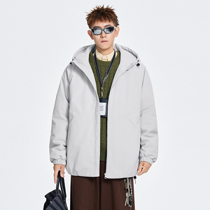 冬季纯色连帽休闲棉衣宽松百搭纯色棉服外套A321-MY8850-P90，男装棉衣，电商A321
