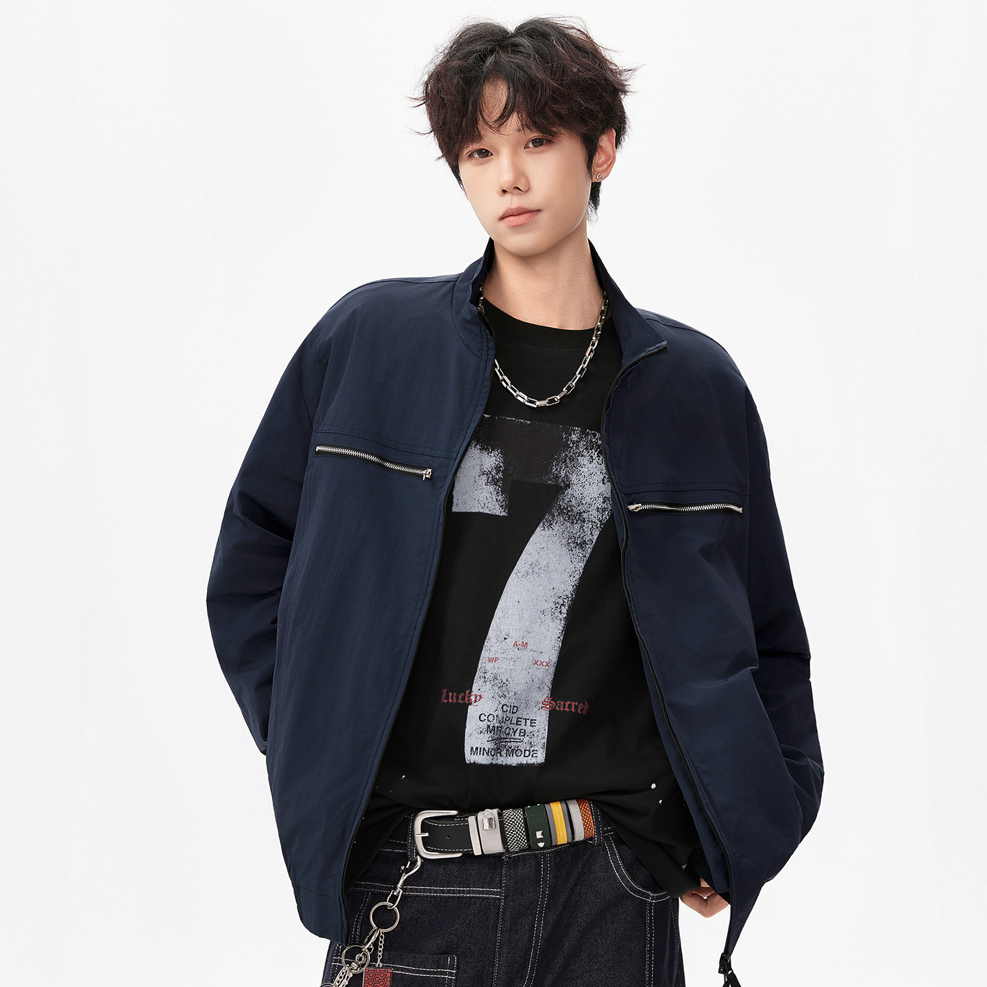春秋立领纯色夹克休闲百搭棒球服外套A321-J060-P78  控118图片
