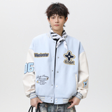 现货春秋棒球服外套男女刺绣PU休闲宽松百搭夹克A321-J9955-P90，男装夹克，电商A321