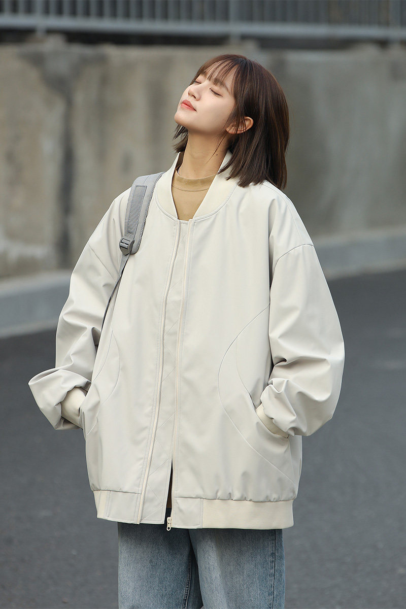 现货美式复古棒球服外套纯色潮牌宽松休闲飞行夹克A321-J7803-P55,男装夹克,电商A321