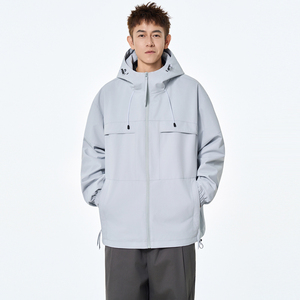 纯色春秋男女百搭工装夹克连帽外套A321-J7982-P75图片