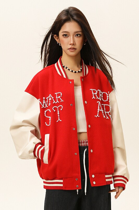 春秋刺绣PU棒球服外套男女休闲夹克A321-J9952-P90,男装夹克,电商A321