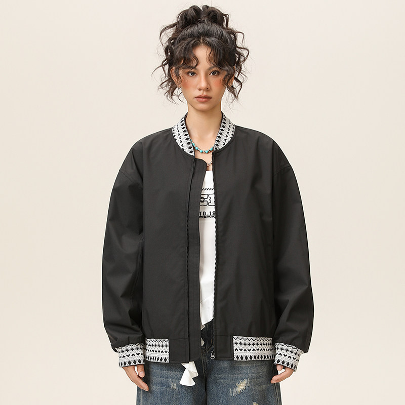 春秋复古棒球服撞色宽松休闲夹克外套A321-J9978-P75,男装夹克,电商A321