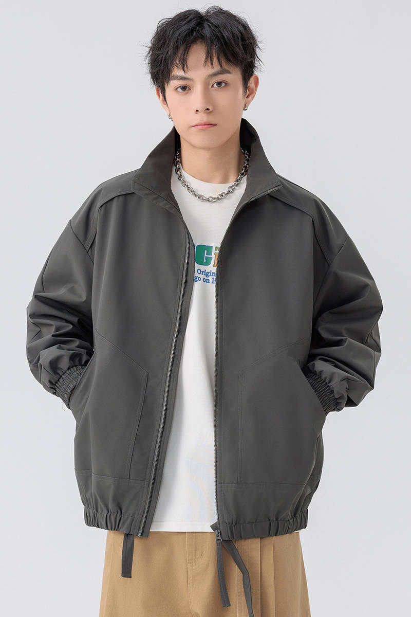 现货春秋休闲纯色百搭基础款夹克潮牌立领外套A321-J7822-P65,男装夹克,电商A321