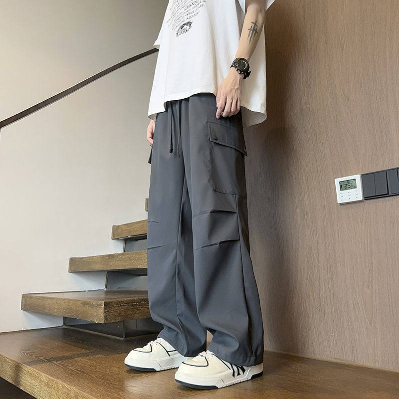 户外多口袋褶皱直筒休闲裤可调节束脚裤A321-K9886-P50,男装休闲裤,电商A321