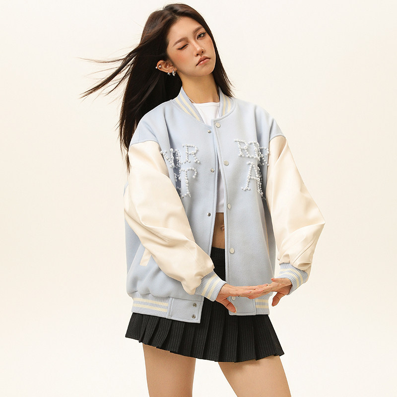 春秋刺绣PU棒球服外套男女休闲夹克A321-J9952-P90,男装夹克,电商A321