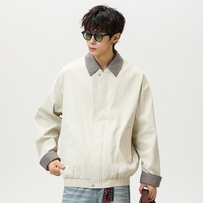 现货百搭休闲外套可拆卸领宽松男女休闲夹克A321-J9957-P75,男装夹克,电商A321