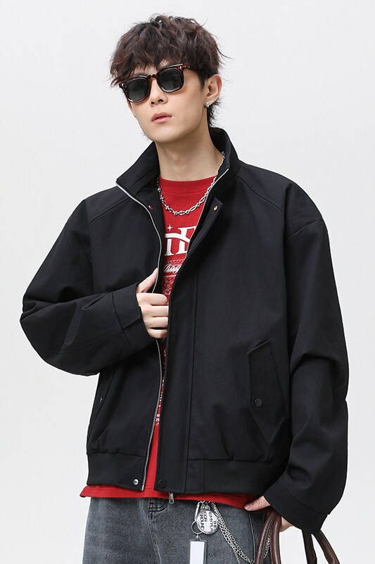 春秋复古纯色防水休闲外套男女宽松夹克A321-J9958-P85,男装夹克,电商A321
