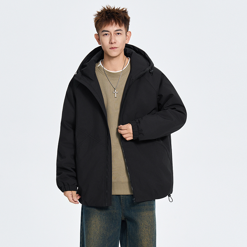 冬季纯色连帽休闲棉衣宽松百搭纯色棉服外套A321-MY8850-P90，男装棉衣，电商A321