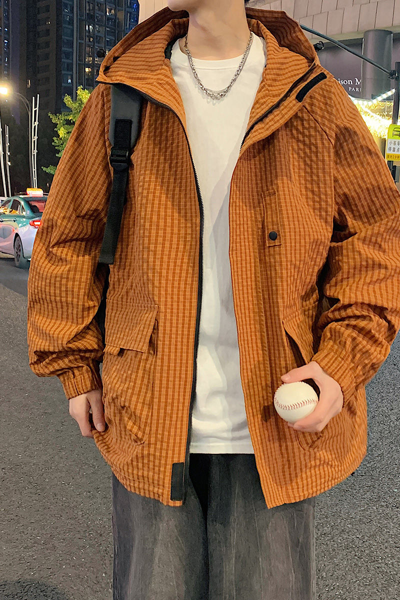 现货外套男户外连帽夹克春秋工装设计感百搭冲锋衣A321-J7811-P75,男装夹克,电商A321
