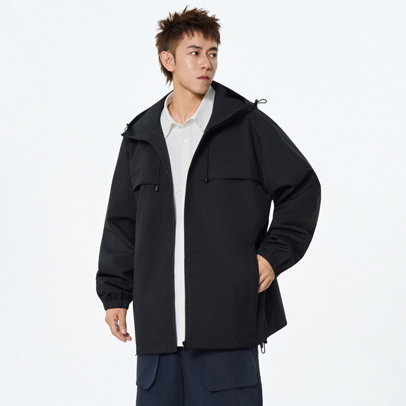 纯色春秋男女百搭工装夹克连帽外套A321-J7982-P75图片