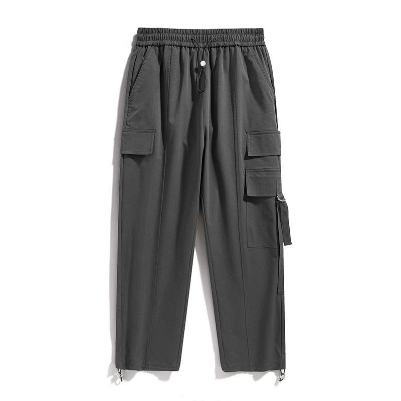 复古工装裤男春季新款美式休闲口袋抽绳束脚直筒裤A321-K9885-P55图片