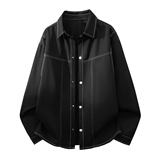 秋季老钱风纯色百搭休闲衬衫A321-CS030-P58，男装衬衫，电商A321