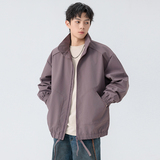 现货春秋休闲纯色百搭基础款夹克潮牌立领外套A321-J7822-P65，男装夹克，电商A321