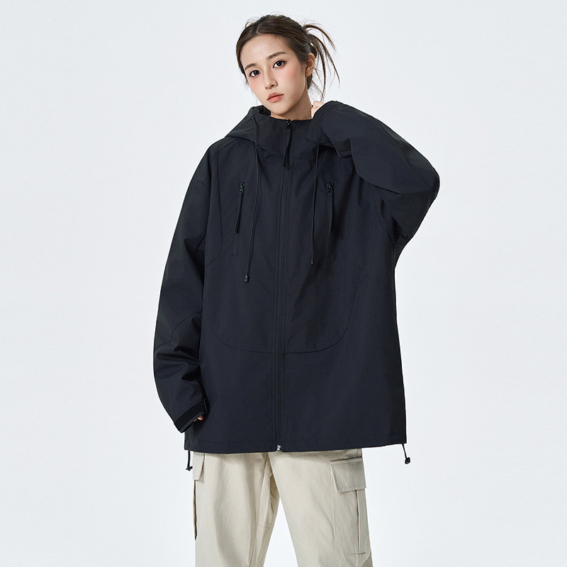 春秋纯色百搭休闲男女外套连帽工装上衣A321-J7981-P75,男装工装外套,电商A321