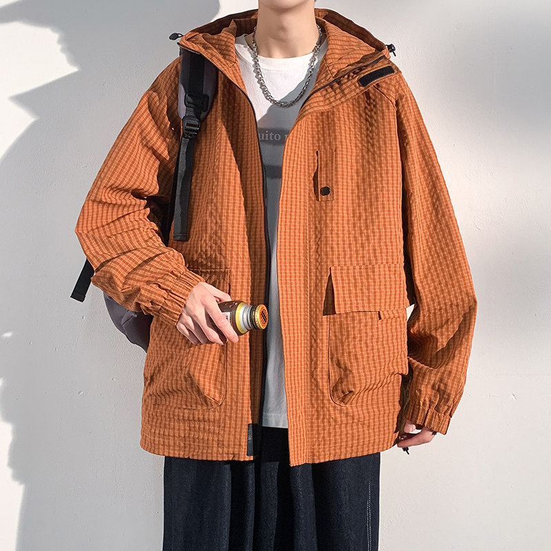 现货外套男户外连帽夹克春秋工装设计感百搭冲锋衣A321-J7811-P75,男装夹克,电商A321