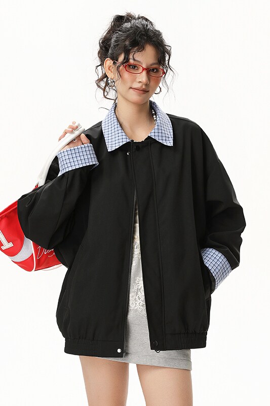 现货春秋美式领可拆卸外套潮牌棒球服冲锋衣夹克A321-J9963-P75,男装夹克,电商A321