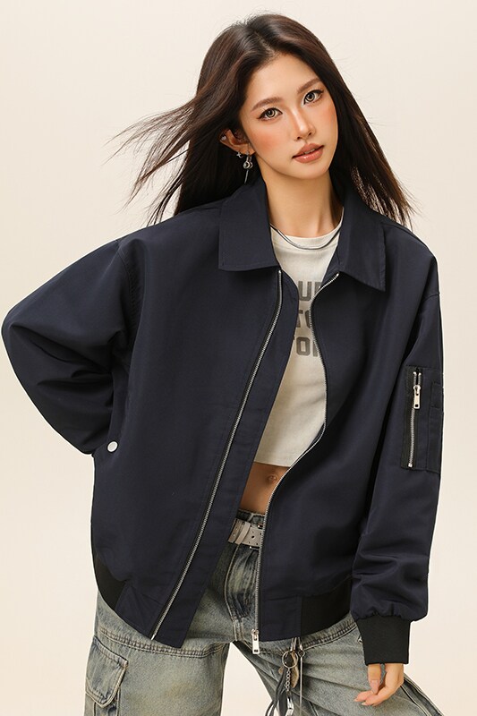 男女春秋工装休闲夹克纯色宽松外套A321-J9975-P75,男装夹克,电商A321