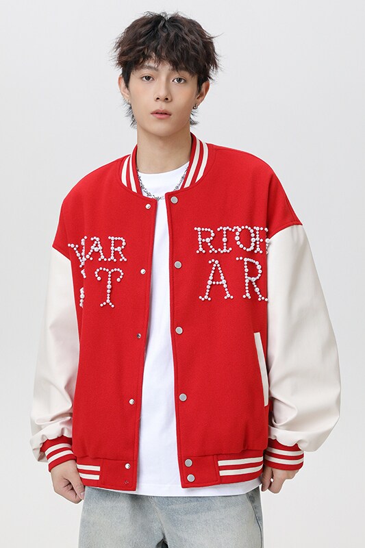 春秋刺绣PU棒球服外套男女休闲夹克A321-J9952-P90,男装夹克,电商A321