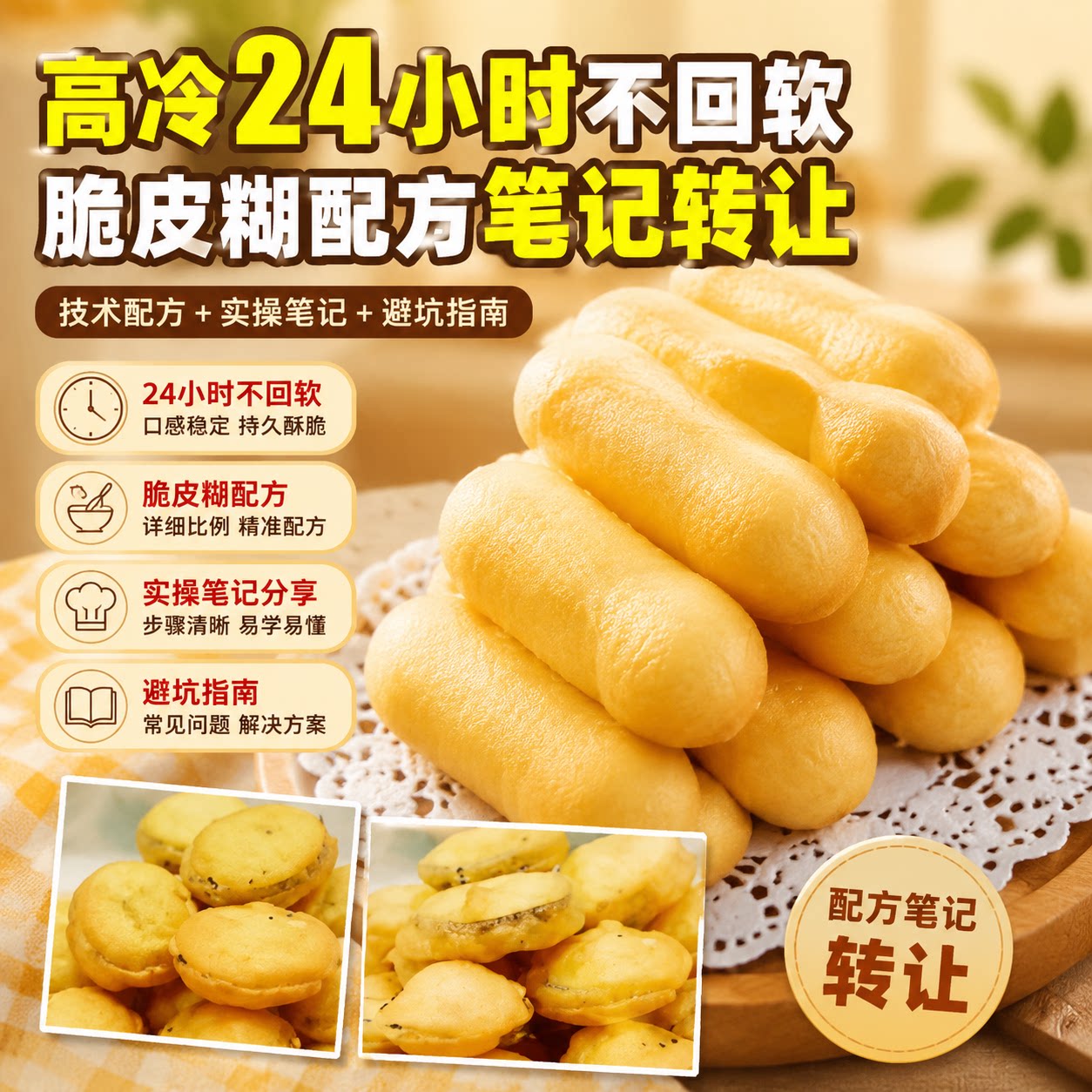摆摊小吃商用脆皮糊配方24小时不回软技术教程资料小吃创业教学