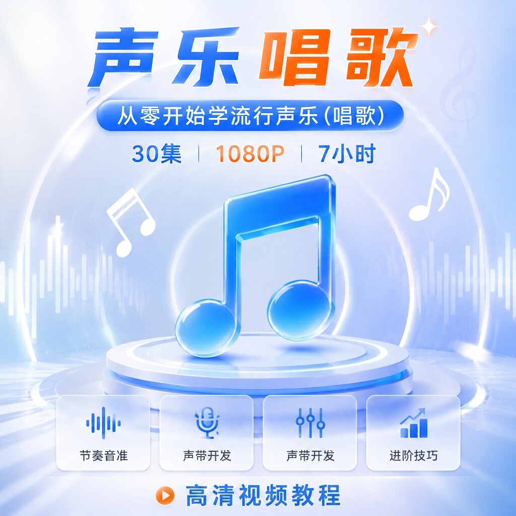2026从零学流行声乐唱歌声带开发节奏音准 30 集高清声乐入门