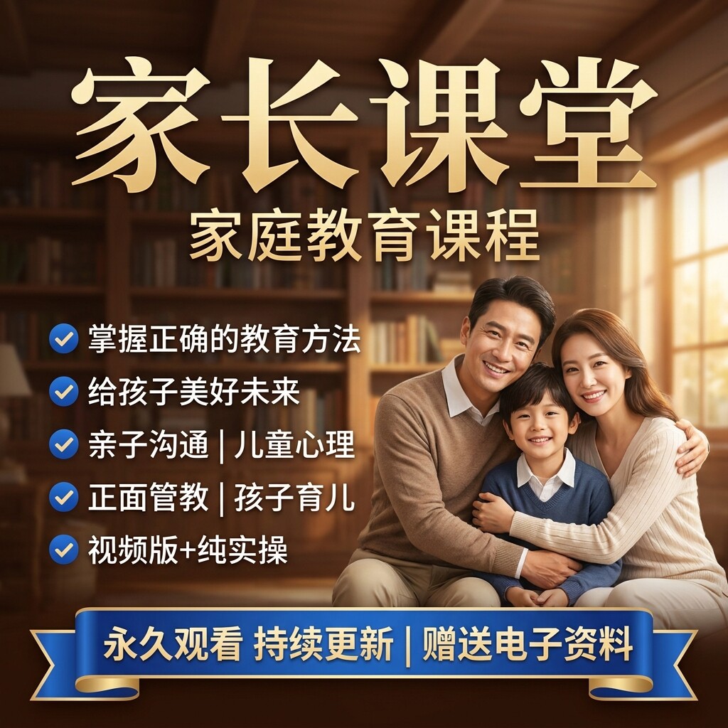 家长课堂家庭教育全套课程亲子沟通儿童心理正面管教育儿实操视频