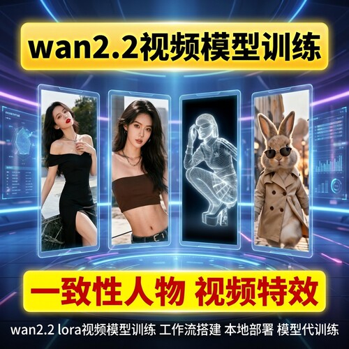 wan2.2 lora视频模型训练ComfyUI工作流搭建本地部署代训练