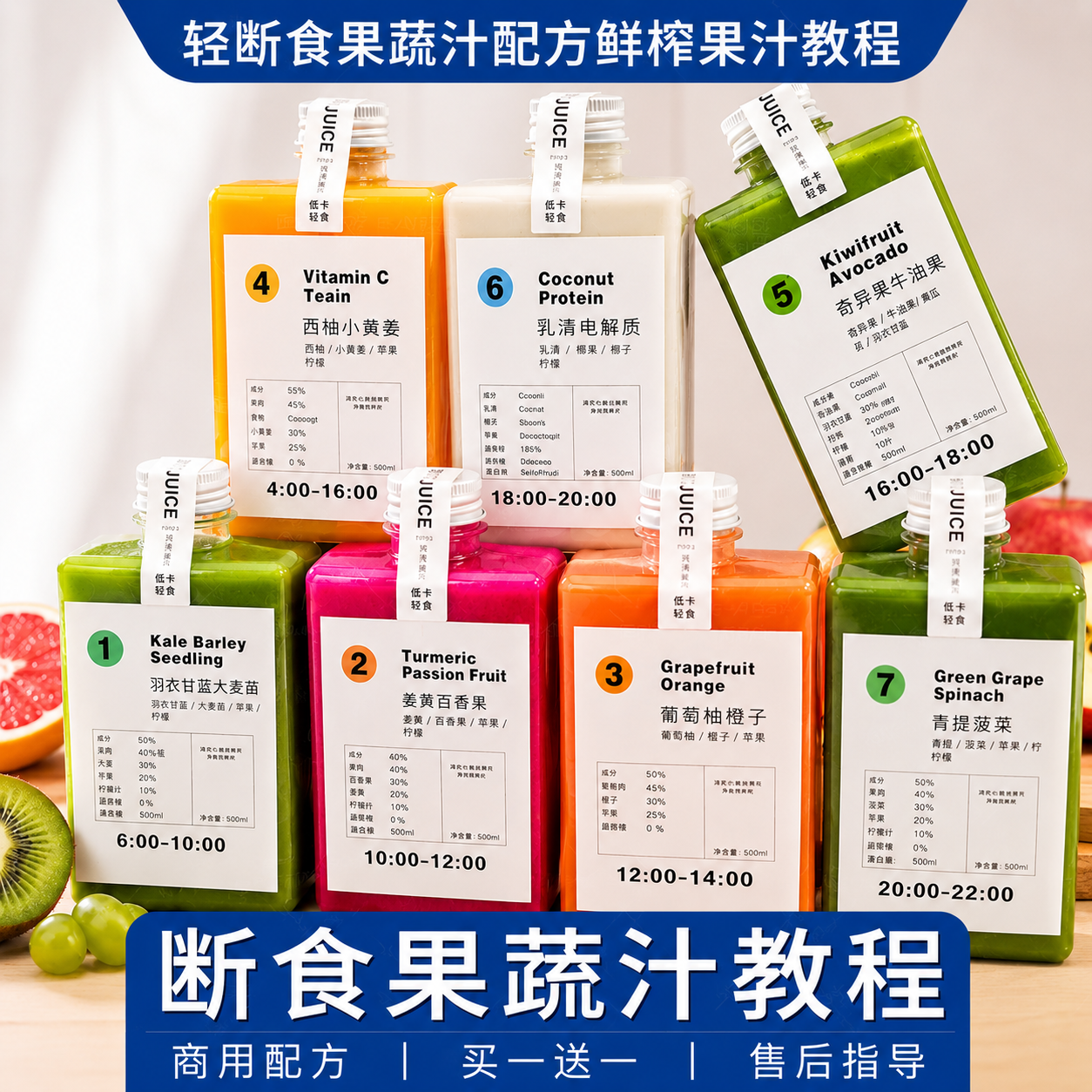 超模同款轻断食果蔬汁配方减脂减肥在家自制低卡饮品全套教程