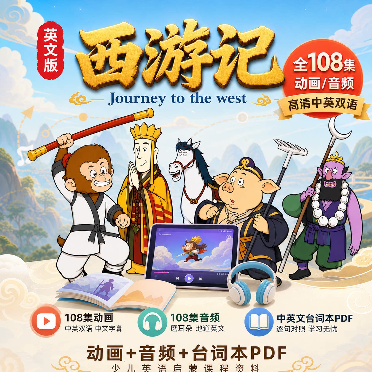 2026西游记英文动画journey to the west少儿英语启蒙磨耳朵资料