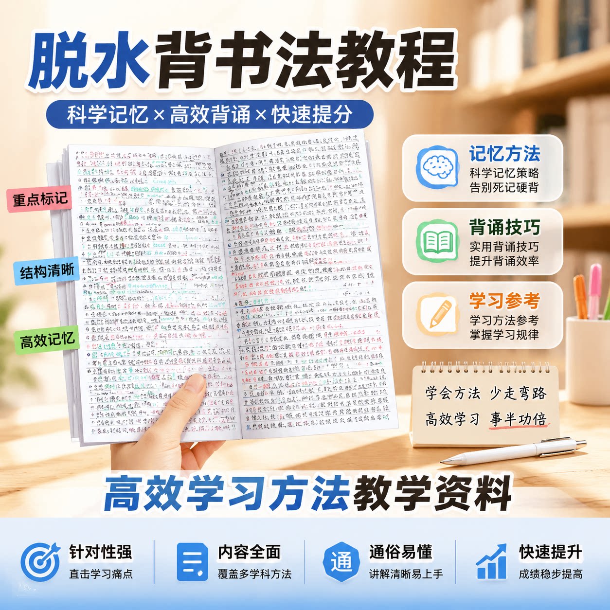 学生备考脱水背书法教程 高效背诵记忆技巧提升学习效率参考资料