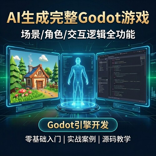 零基础Godot游戏开发教学AI全自动生成场景角色交互实战教程