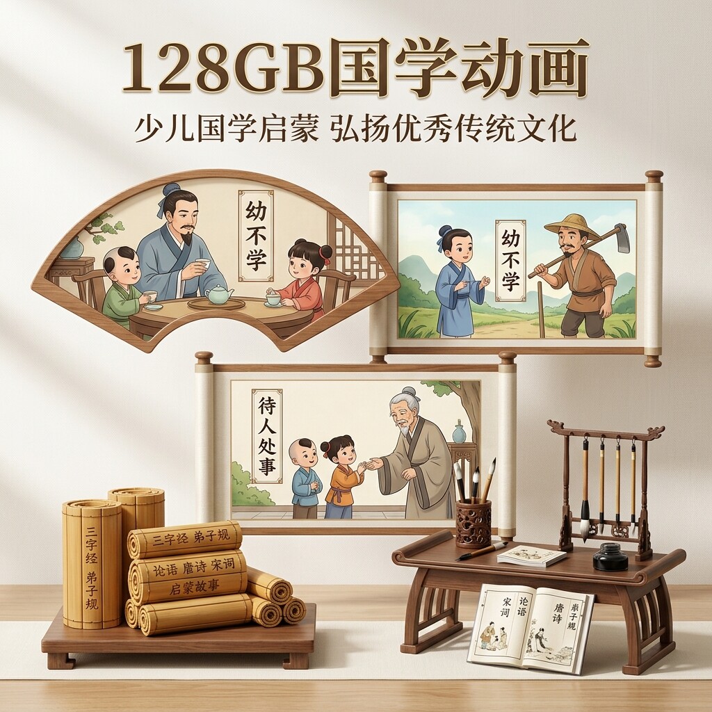 幼儿国学早教动画视频三字经弟子规唐诗宋词启蒙故事儿童传统文化