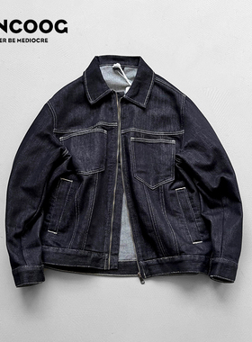 凡购26春季美式潮牌莱赛尔外套丹宁多口袋工装休闲短款牛仔夹克男