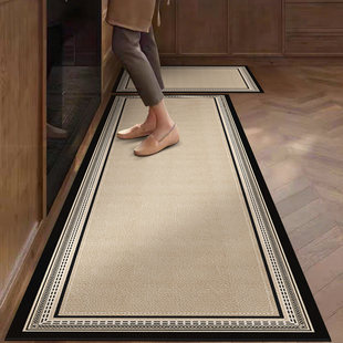 厨房防油防水地垫可擦免洗转角地毯轻奢高级自由裁剪皮革防滑脚垫