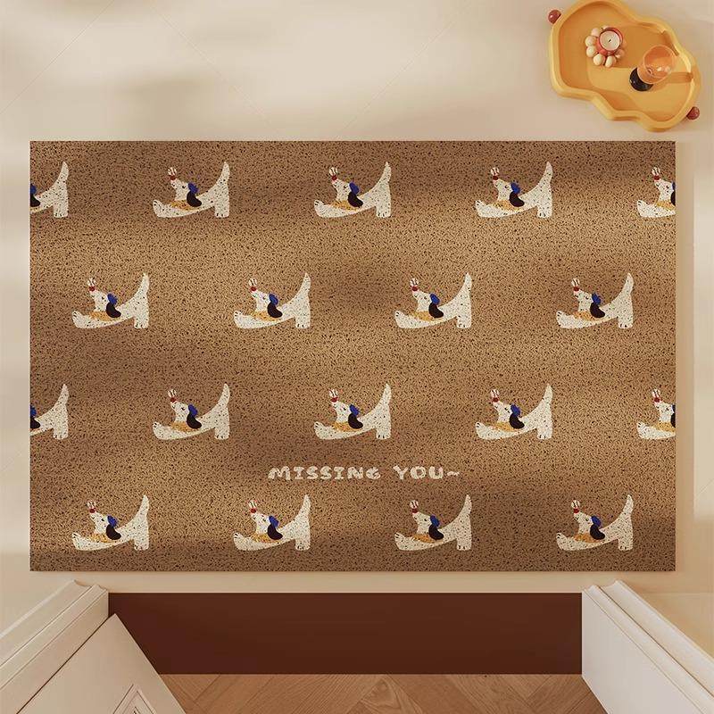 美式卡通入户门地垫可爱进门防滑地毯可擦免洗丝圈门口换鞋脚垫子,居家布艺,入户地垫,淘宝优惠券,粉丝福利购,淘宝优惠卷