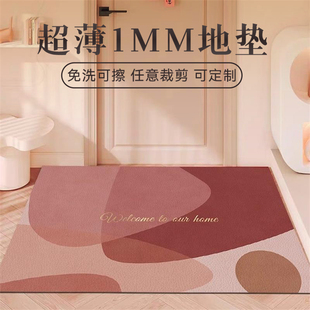 超薄地垫1mm不卡门门垫轻奢高级进门防滑防水脚垫皮革入户门地垫