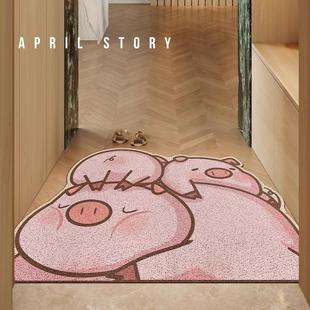 卡通可爱入户门地垫玄关蹭土防滑耐脏脚垫进门地垫可裁剪丝圈地垫