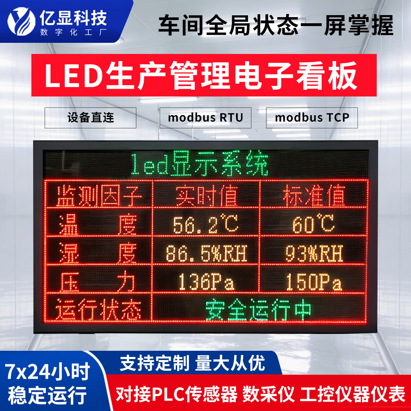亿显光电LED工业看板屏定制