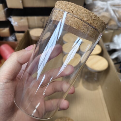 大口玻璃瓶文玩手串收纳瓶带盖
